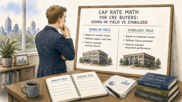 Cap Rate Math for CRE Buyers: Going-In Yield vs Stabilized